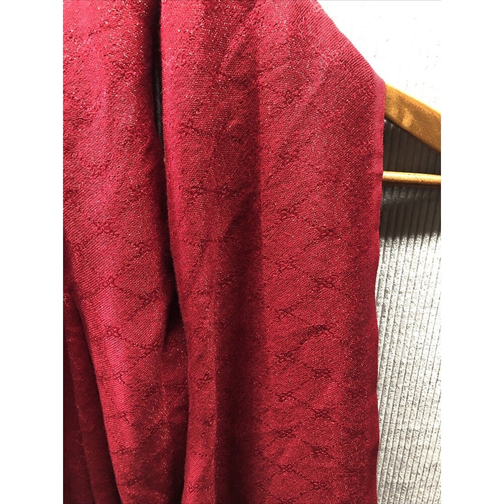 Nine West Scarf Red Metallic Shimmer Wrap Shawl Holiday Party Evening NWT - Picture 2 of 11